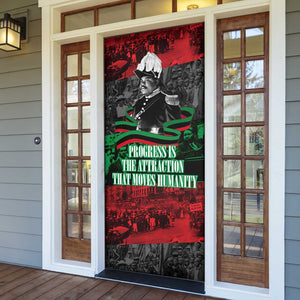 Marcus Garvey Door Cover Collage Design Progress Is the Attraction Quote Pan African Movement Tribute - African Pride