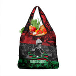 Marcus Garvey Grocery Bag Collage Design Progress Is the Attraction Quote Pan African Movement Tribute - African Pride