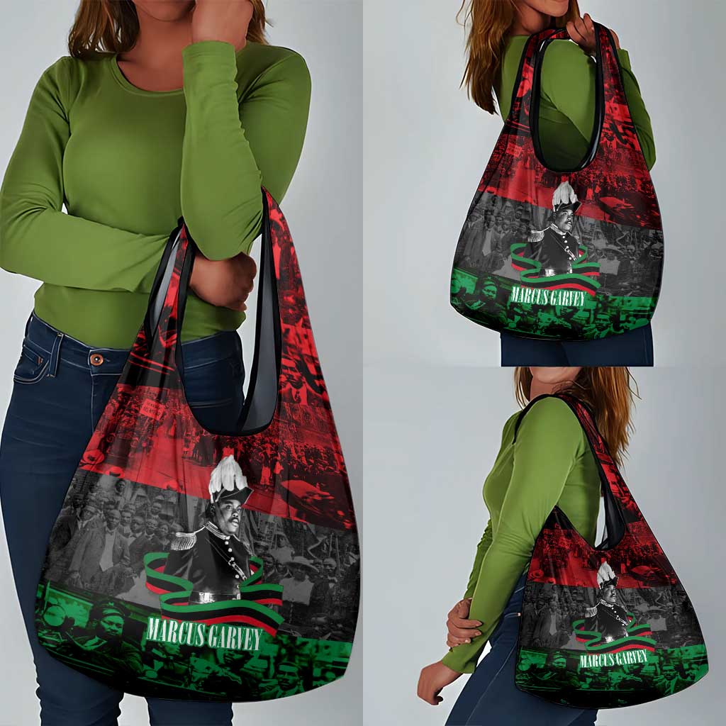 Marcus Garvey Grocery Bag Collage Design Progress Is the Attraction Quote Pan African Movement Tribute - African Pride