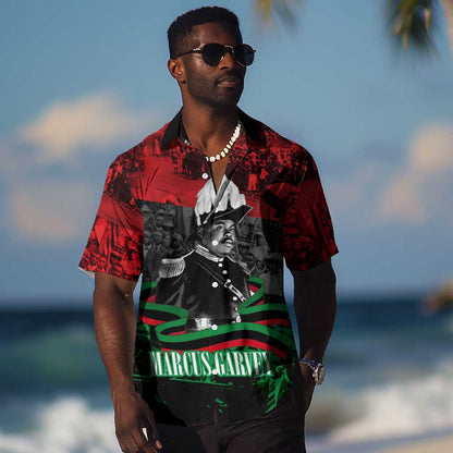 Marcus Garvey Hawaiian Shirt Collage Design Progress Is the Attraction Quote Pan African Movement Tribute TS04
