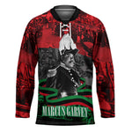 Marcus Garvey Hockey Jersey Collage Design Progress Is the Attraction Quote Pan African Movement Tribute - African Pride