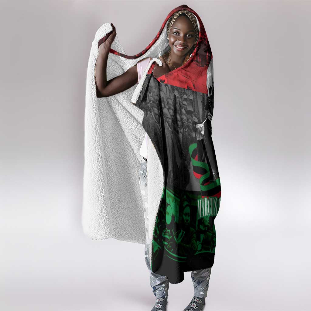 Marcus Garvey Hooded Blanket Collage Design Progress Is the Attraction Quote Pan African Movement Tribute - African Pride