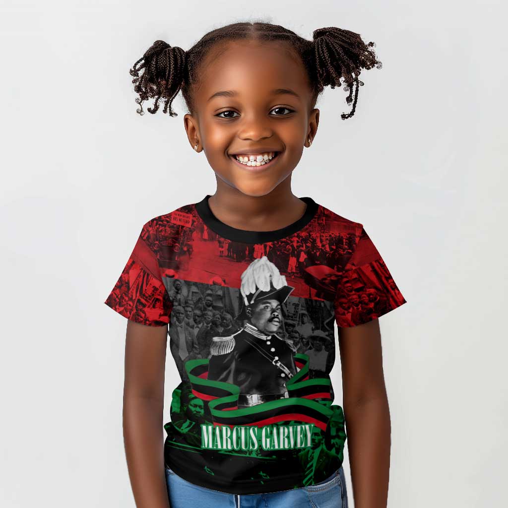 Marcus Garvey Kid T shirt Collage Design Progress Is the Attraction Quote Pan African Movement Tribute TS04