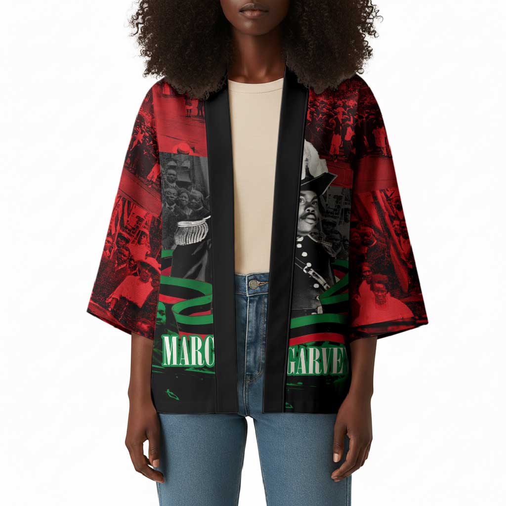 Marcus Garvey Kimono Collage Design Progress Is the Attraction Quote Pan African Movement Tribute - African Pride