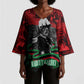 Marcus Garvey Kimono Sleeve Blouse Collage Design Progress Is the Attraction Quote Pan African Movement Tribute - African Pride