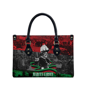 Marcus Garvey Leather Bag Collage Design Progress Is the Attraction Quote Pan African Movement Tribute - African Pride