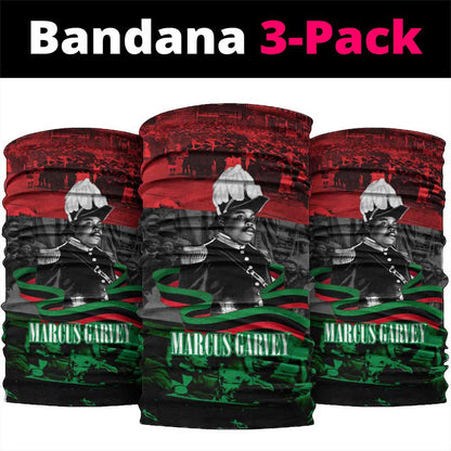 Marcus Garvey Neck Gaiter Collage Design Progress Is the Attraction Quote Pan African Movement Tribute - African Pride