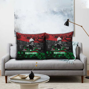 Marcus Garvey Pillow Cover Collage Design Progress Is the Attraction Quote Pan African Movement Tribute - African Pride