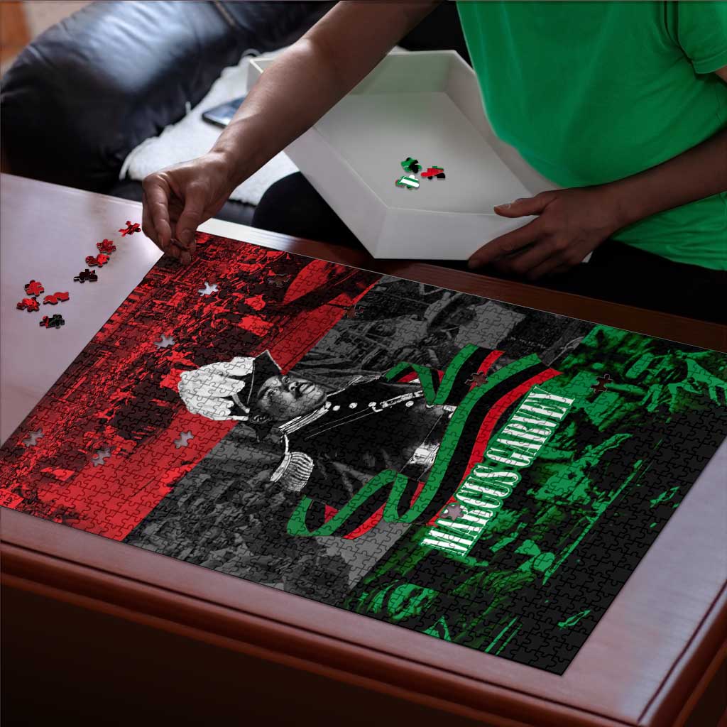 Marcus Garvey Puzzle Collage Design Progress Is the Attraction Quote Pan African Movement Tribute - African Pride