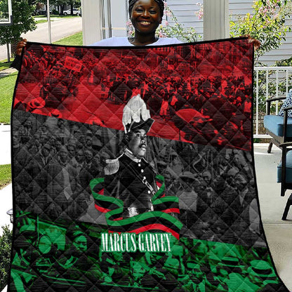 Marcus Garvey Quilt Collage Design Progress Is the Attraction Quote Pan African Movement Tribute - African Pride