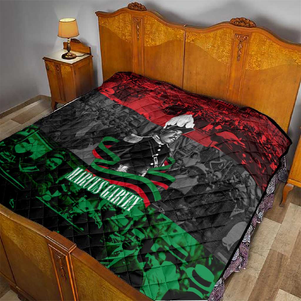 Marcus Garvey Quilt Collage Design Progress Is the Attraction Quote Pan African Movement Tribute - African Pride