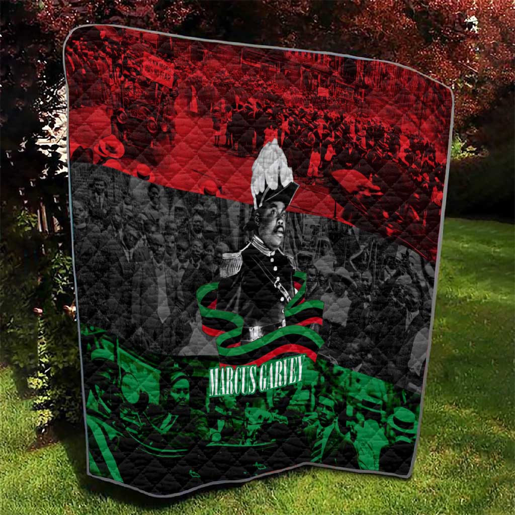 Marcus Garvey Quilt Collage Design Progress Is the Attraction Quote Pan African Movement Tribute - African Pride
