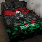 Marcus Garvey Quilt Bed Set Collage Design Progress Is the Attraction Quote Pan African Movement Tribute - African Pride