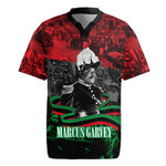 Marcus Garvey Rugby Jersey Collage Design Progress Is the Attraction Quote Pan African Movement Tribute TS04