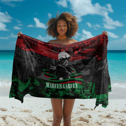 Marcus Garvey Sarong Collage Design Progress Is the Attraction Quote Pan African Movement Tribute - African Pride