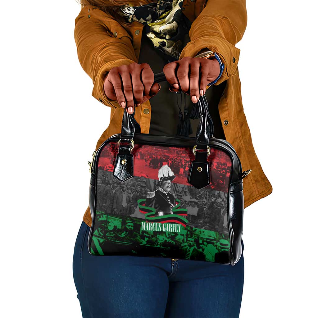 Marcus Garvey Shoulder Handbag Collage Design Progress Is the Attraction Quote Pan African Movement Tribute - African Pride