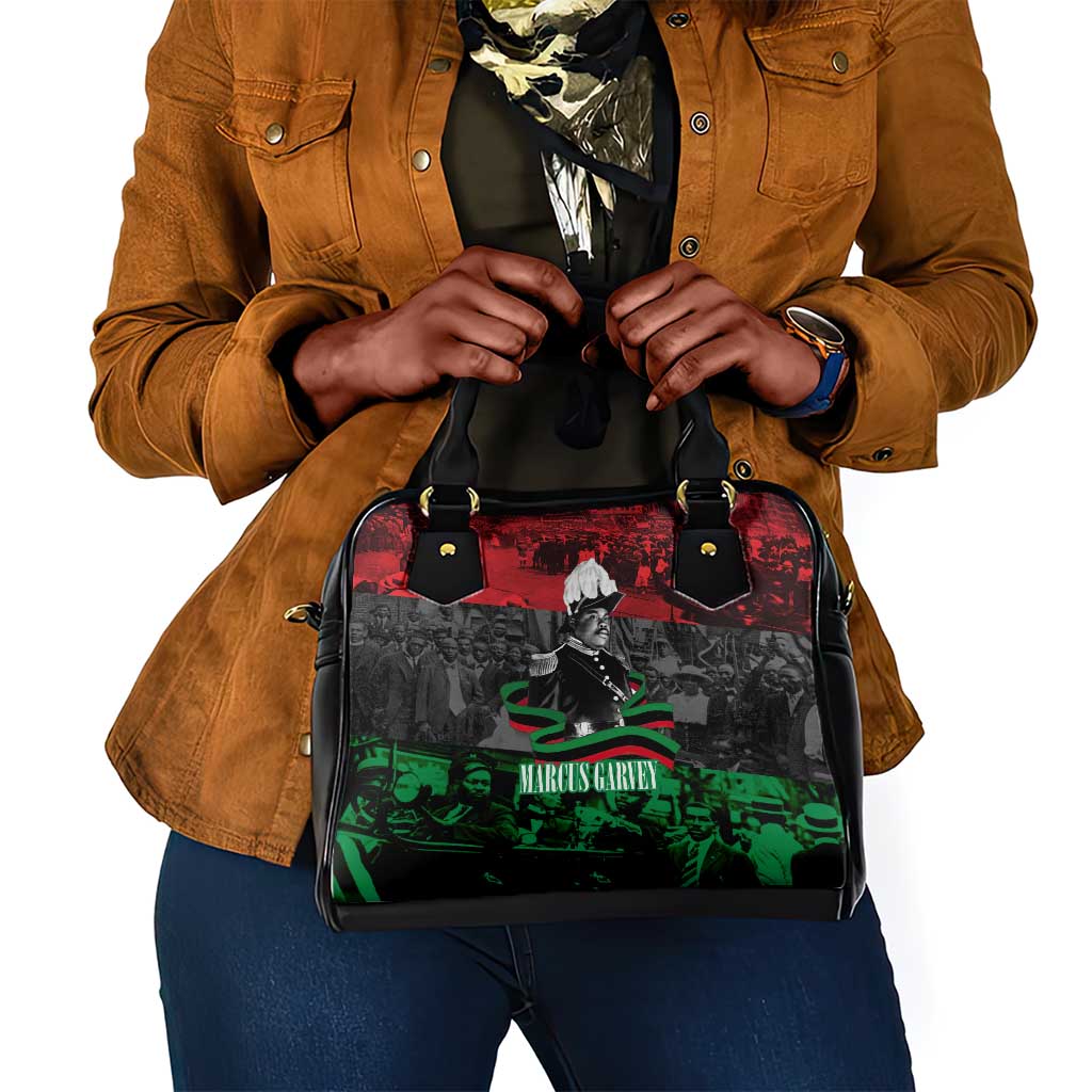 Marcus Garvey Shoulder Handbag Collage Design Progress Is the Attraction Quote Pan African Movement Tribute - African Pride