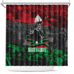 Marcus Garvey Shower Curtain Collage Design Progress Is the Attraction Quote Pan African Movement Tribute - African Pride