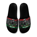 Marcus Garvey Slide Sandals Collage Design Progress Is the Attraction Quote Pan African Movement Tribute - African Pride