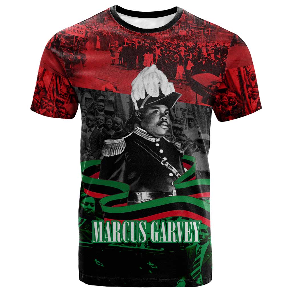 Marcus Garvey T shirt Collage Design Progress Is the Attraction Quote Pan African Movement Tribute TS04
