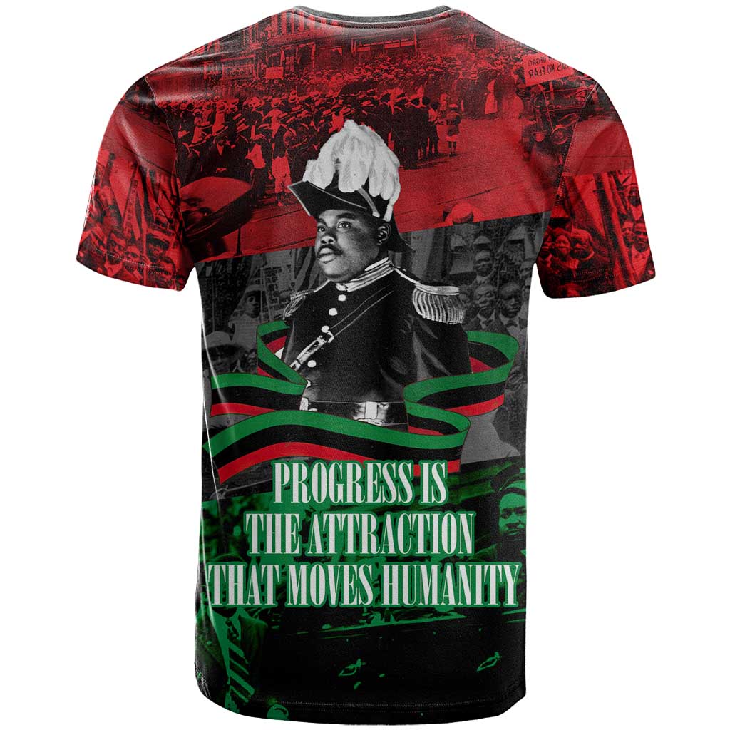 Marcus Garvey T shirt Collage Design Progress Is the Attraction Quote Pan African Movement Tribute TS04