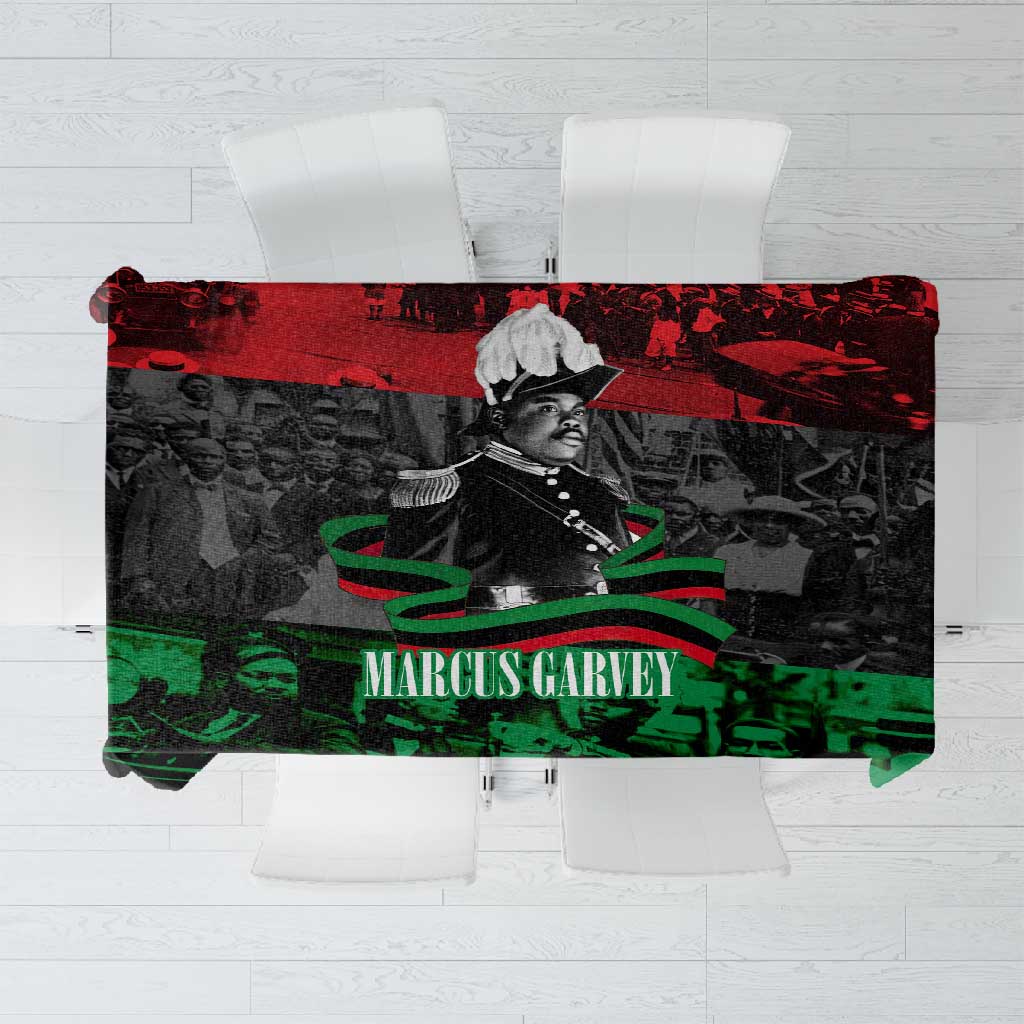 Marcus Garvey Tablecloth Collage Design Progress Is the Attraction Quote Pan African Movement Tribute - African Pride