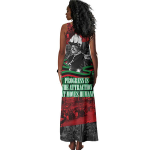Marcus Garvey Tank Maxi Dress Collage Design Progress Is the Attraction Quote Pan African Movement Tribute - African Pride