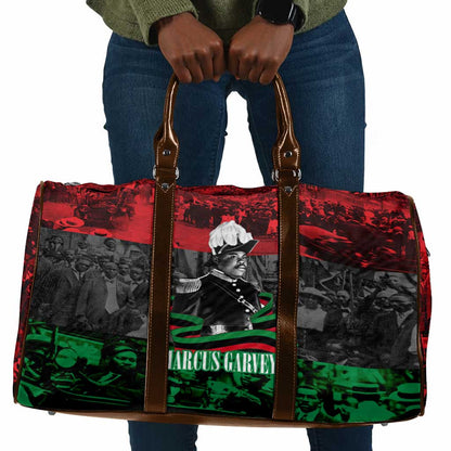 Marcus Garvey Travel Bag Collage Design Progress Is the Attraction Quote Pan African Movement Tribute - African Pride