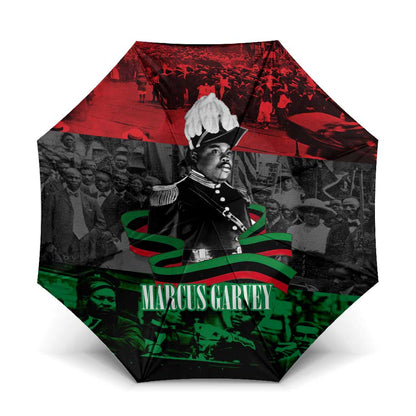 Marcus Garvey Umbrella Collage Design Progress Is the Attraction Quote Pan African Movement Tribute - African Pride