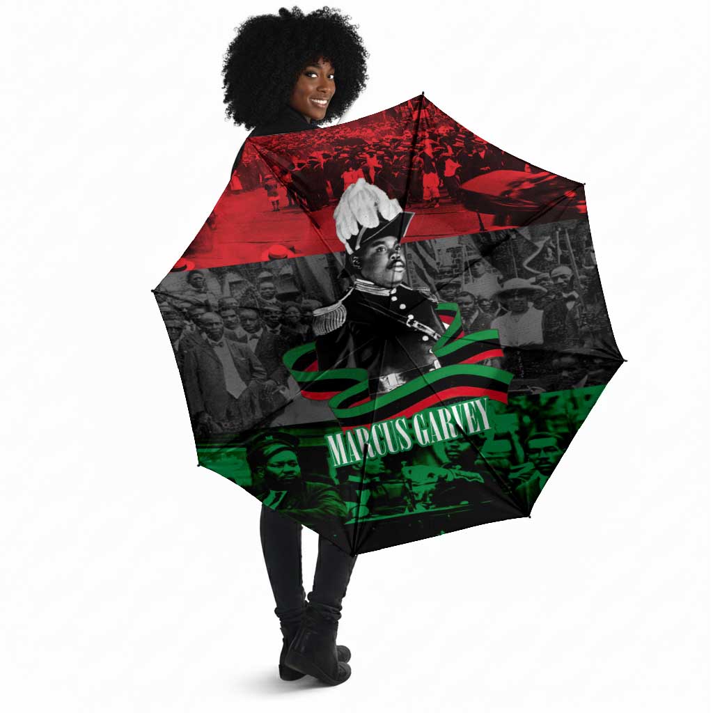Marcus Garvey Umbrella Collage Design Progress Is the Attraction Quote Pan African Movement Tribute - African Pride