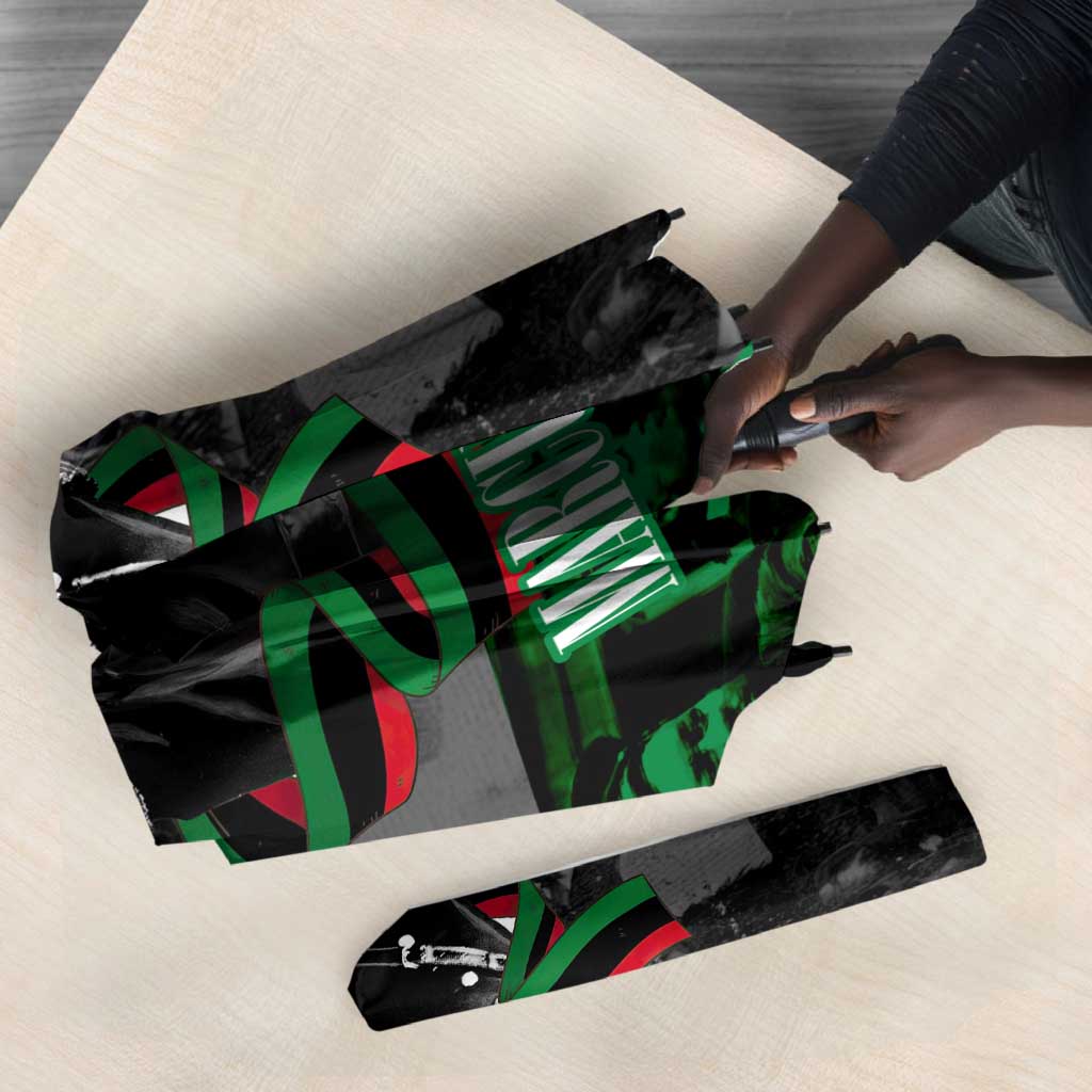 Marcus Garvey Umbrella Collage Design Progress Is the Attraction Quote Pan African Movement Tribute - African Pride