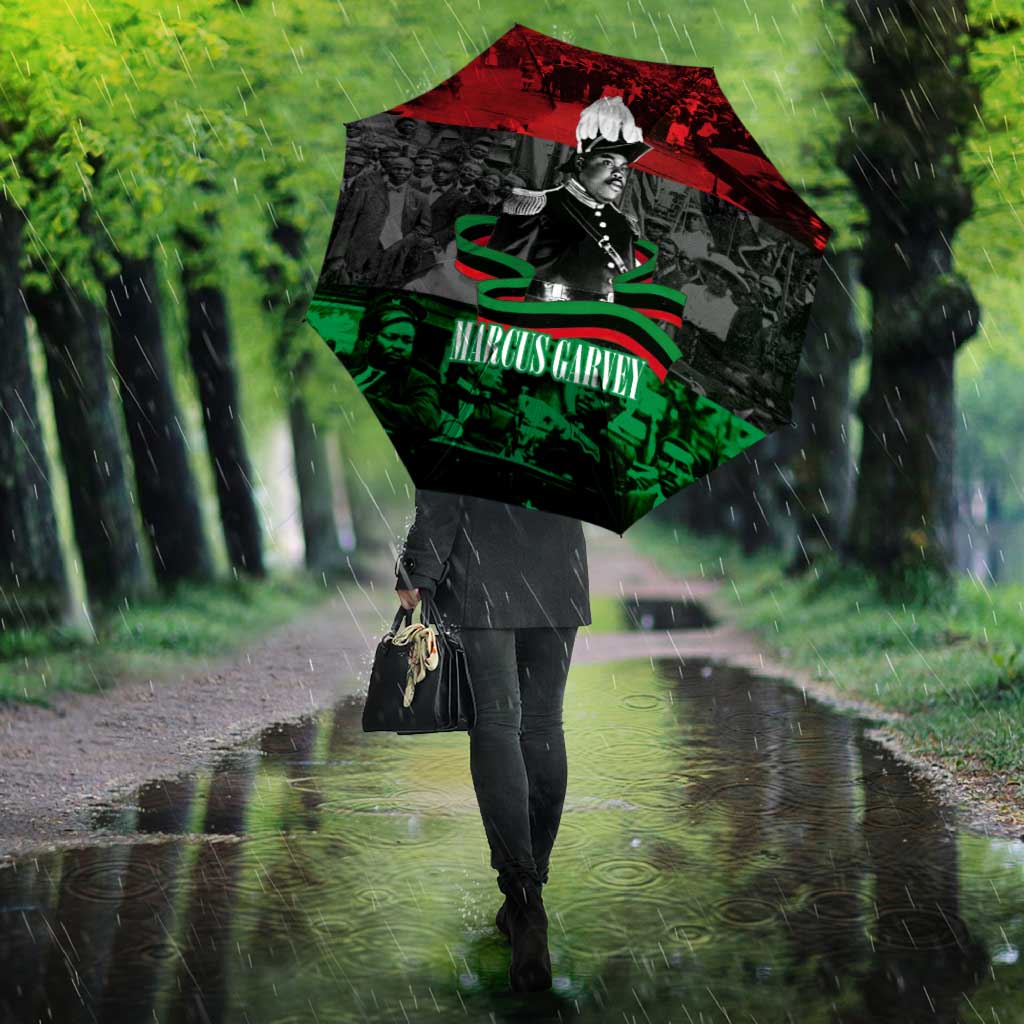 Marcus Garvey Umbrella Collage Design Progress Is the Attraction Quote Pan African Movement Tribute - African Pride