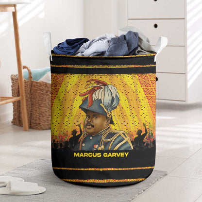 Marcus Garvey Laundry Basket Yellow African Pattern Design Pan African Flag Civil Rights Movement Tribute - African Pride