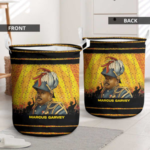 Marcus Garvey Laundry Basket Yellow African Pattern Design Pan African Flag Civil Rights Movement Tribute - African Pride