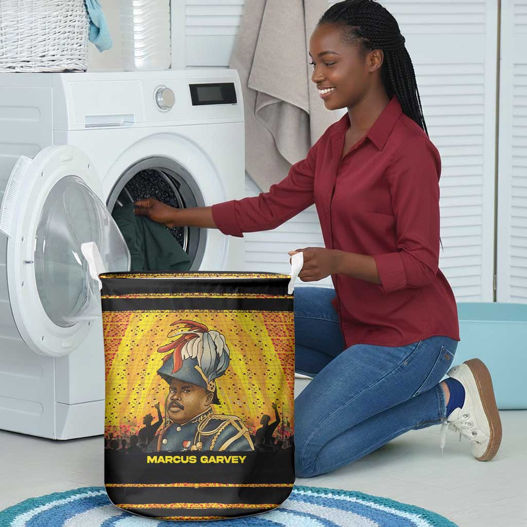 Marcus Garvey Laundry Basket Yellow African Pattern Design Pan African Flag Civil Rights Movement Tribute - African Pride