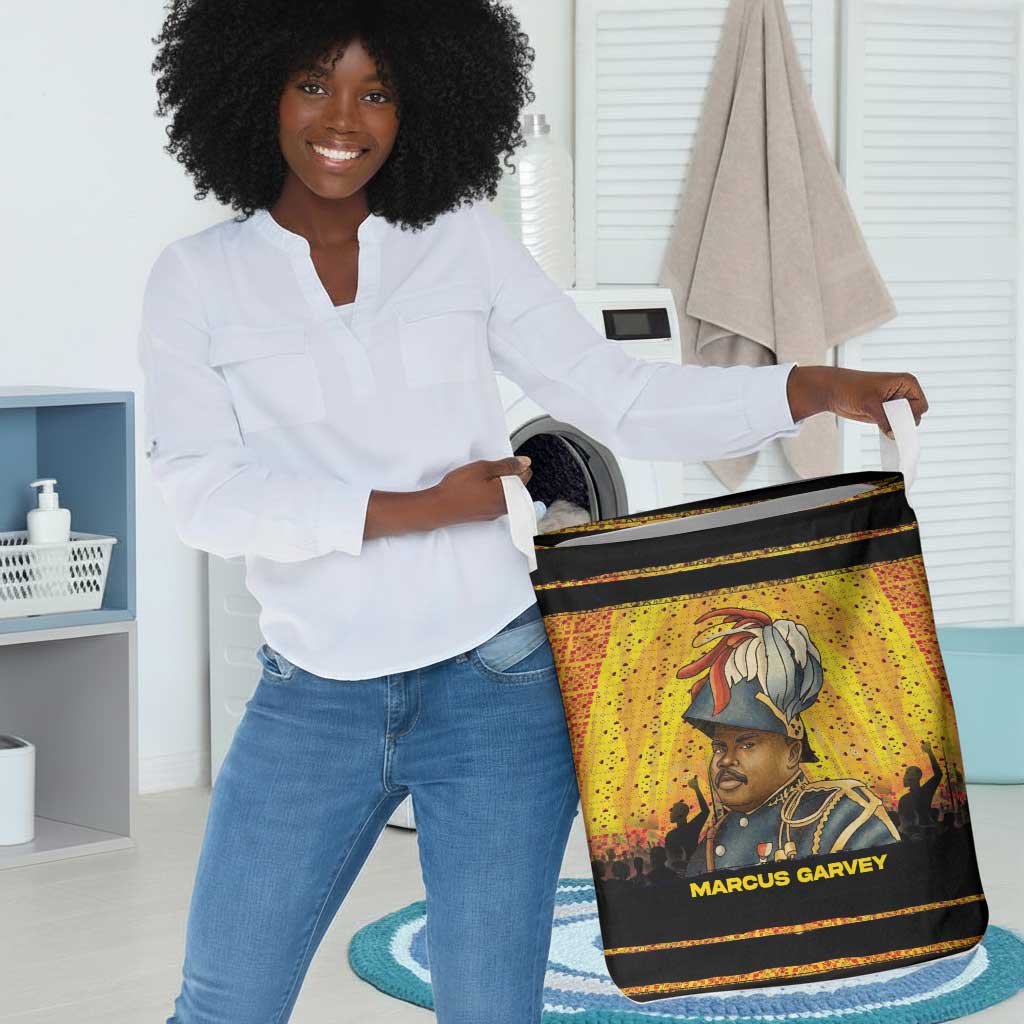 Marcus Garvey Laundry Basket Yellow African Pattern Design Pan African Flag Civil Rights Movement Tribute - African Pride