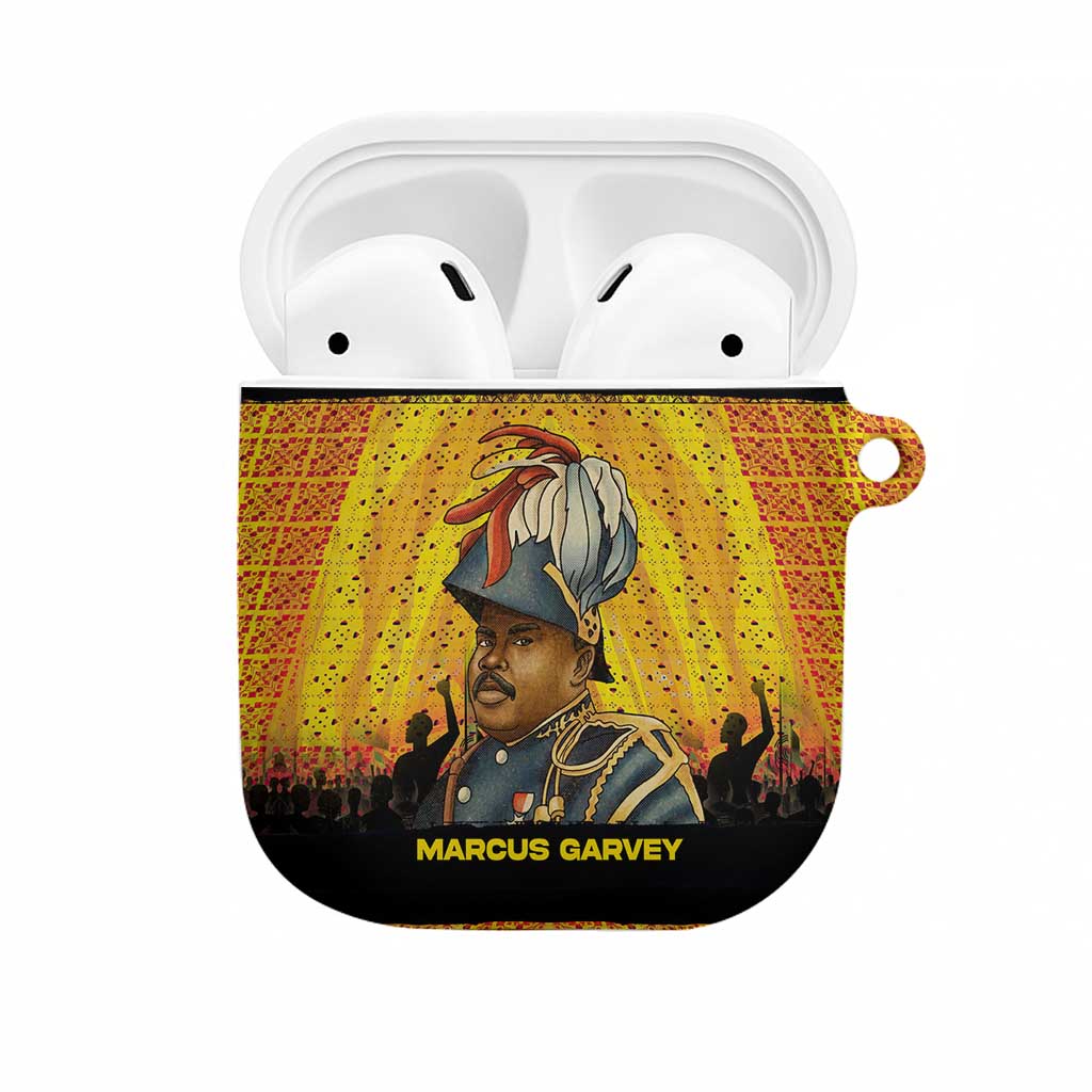 Marcus Garvey AirPods Case Yellow African Pattern Design Pan African Flag Civil Rights Movement Tribute - African Pride