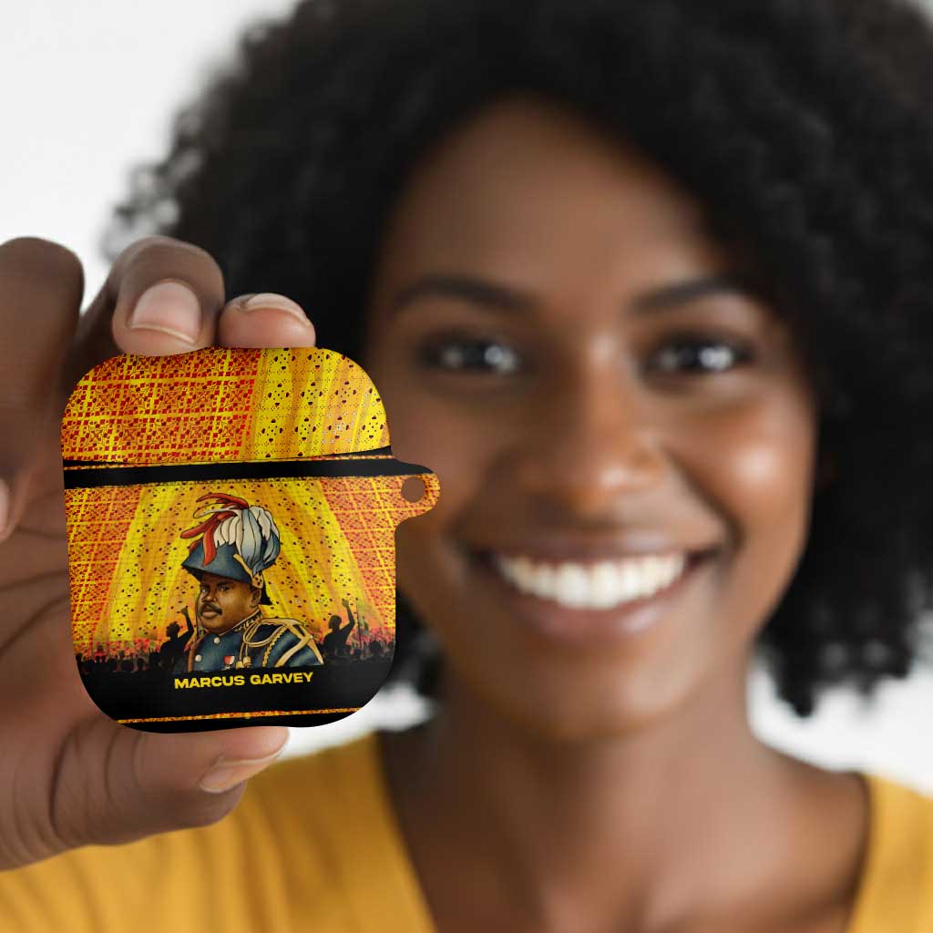 Marcus Garvey AirPods Case Yellow African Pattern Design Pan African Flag Civil Rights Movement Tribute - African Pride