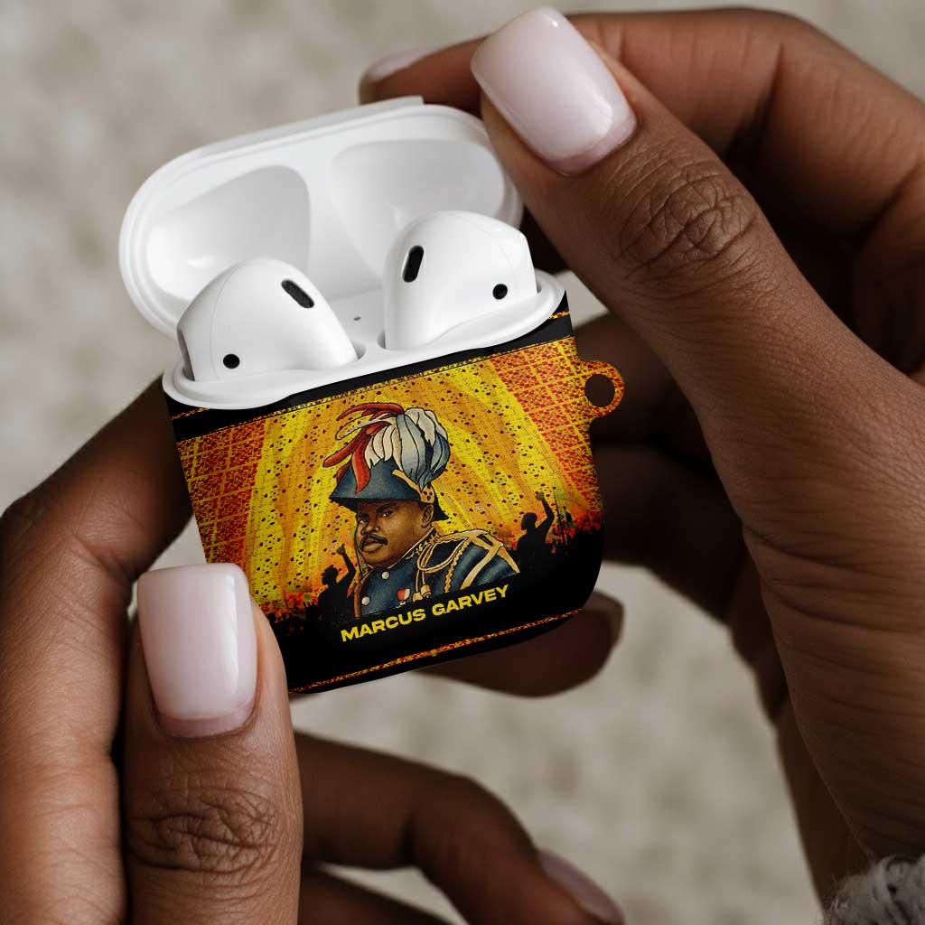 Marcus Garvey AirPods Case Yellow African Pattern Design Pan African Flag Civil Rights Movement Tribute - African Pride