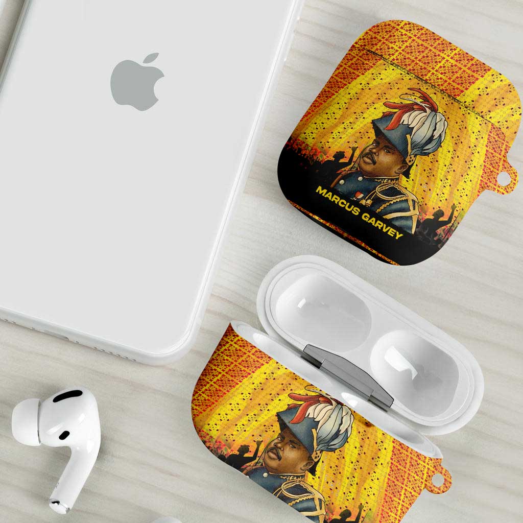 Marcus Garvey AirPods Case Yellow African Pattern Design Pan African Flag Civil Rights Movement Tribute - African Pride