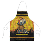 Marcus Garvey Apron Yellow African Pattern Design Pan African Flag Civil Rights Movement Tribute - African Pride