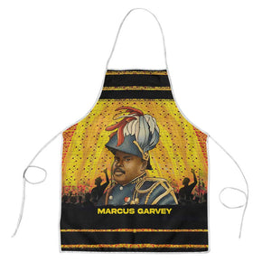 Marcus Garvey Apron Yellow African Pattern Design Pan African Flag Civil Rights Movement Tribute - African Pride