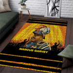 Marcus Garvey Area Rug Yellow African Pattern Design Pan African Flag Civil Rights Movement Tribute - African Pride