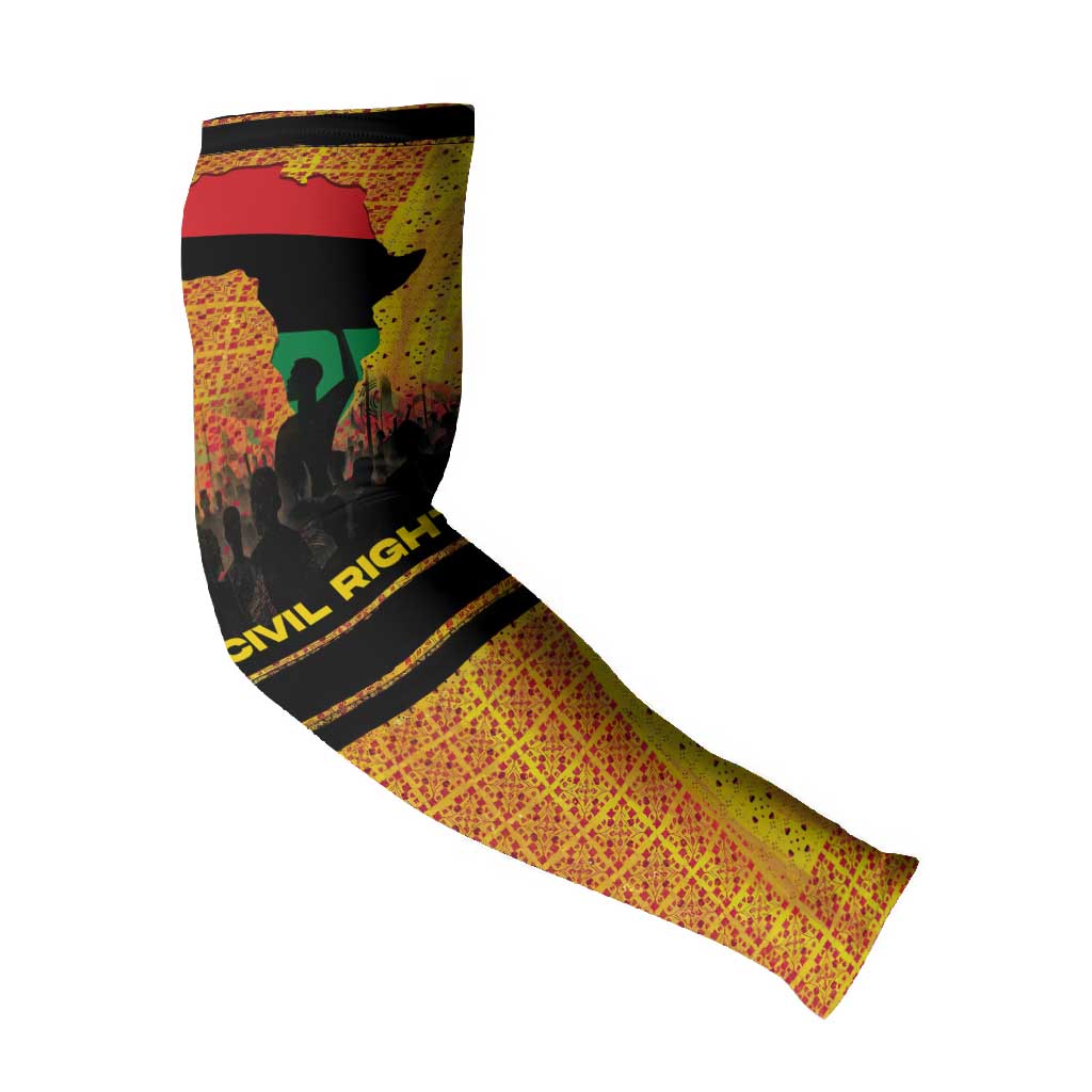 Marcus Garvey Arm Sleeves Yellow African Pattern Design Pan African Flag Civil Rights Movement Tribute - African Pride