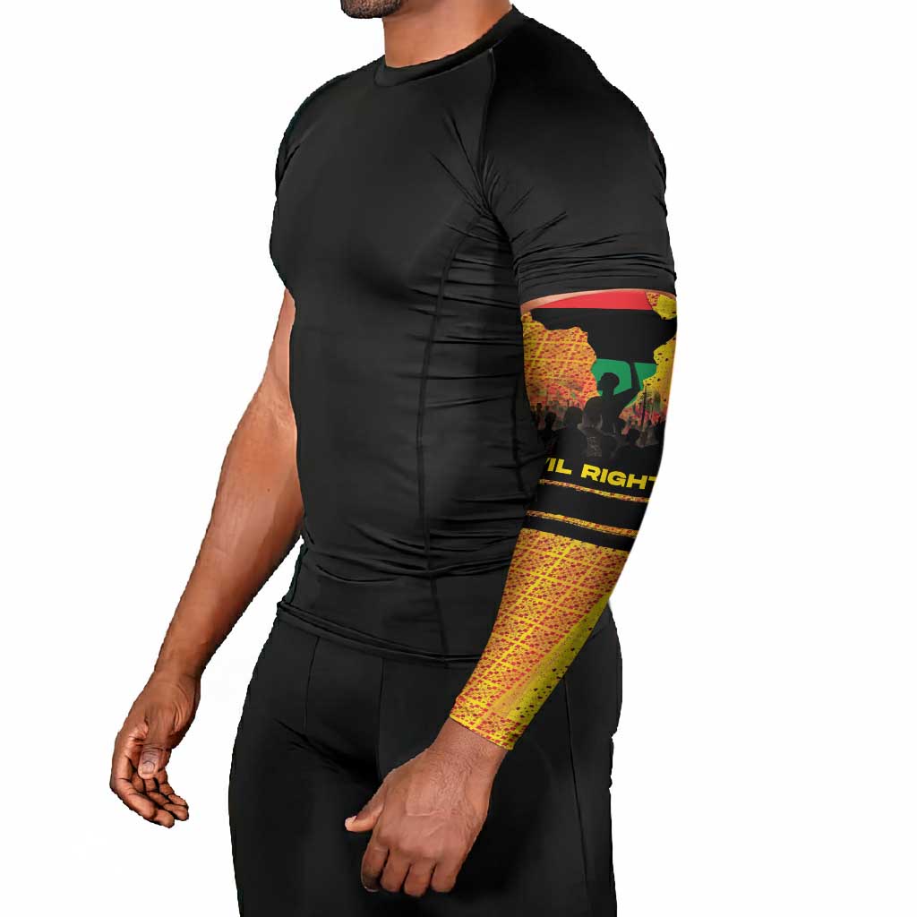 Marcus Garvey Arm Sleeves Yellow African Pattern Design Pan African Flag Civil Rights Movement Tribute - African Pride