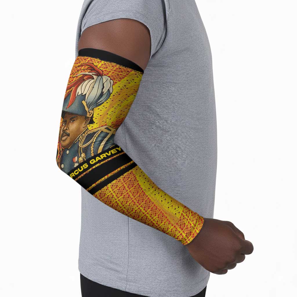 Marcus Garvey Arm Sleeves Yellow African Pattern Design Pan African Flag Civil Rights Movement Tribute - African Pride