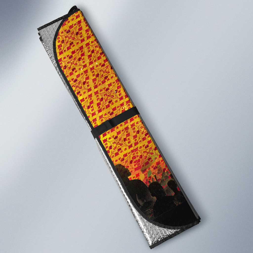 Marcus Garvey Auto Sun Shade Yellow African Pattern Design Pan African Flag Civil Rights Movement Tribute - African Pride