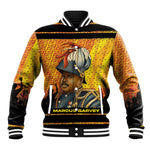 Marcus Garvey Baseball Jacket Yellow African Pattern Design Pan African Flag Civil Rights Movement Tribute - African Pride