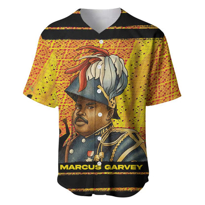 Marcus Garvey Baseball Jersey Yellow African Pattern Design Pan African Flag Civil Rights Movement Tribute TS04