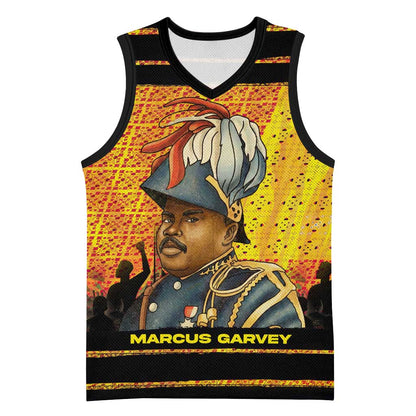 Marcus Garvey Basketball Jersey Yellow African Pattern Design Pan African Flag Civil Rights Movement Tribute - African Pride